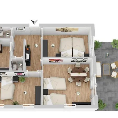 Krelax Black Forest - 3 Bedrooms - 6 Guests - Terrace - Parking - Smart Tv - Near Thermal Baths - Nature شقة *